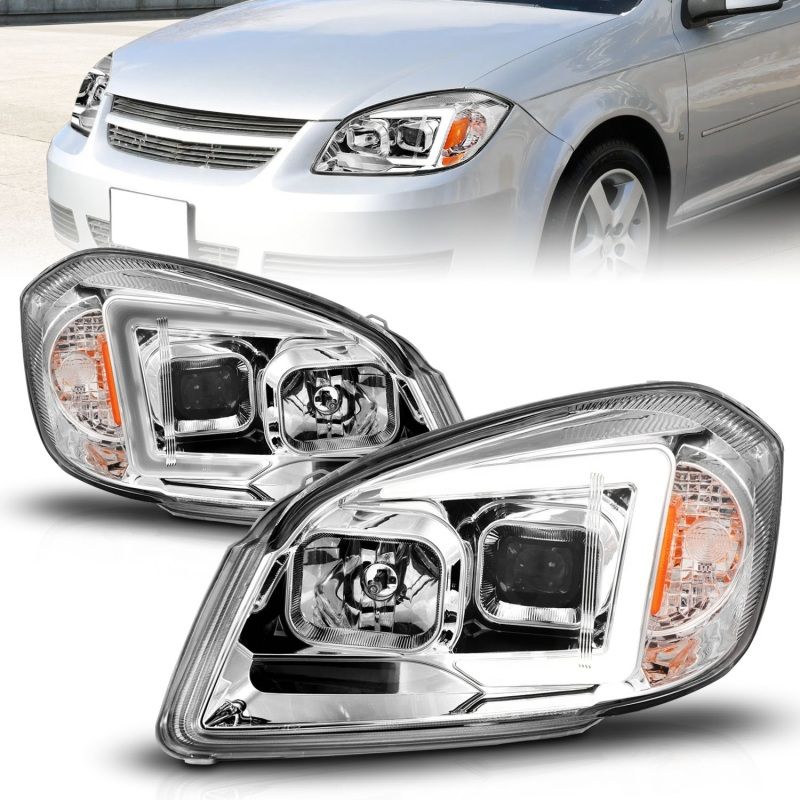 ANZO 121576 | 05-10 Chevrolet Cobalt / 07-10 Pontiac G5 LED Projector Headlights Black Housing; 2005-2010