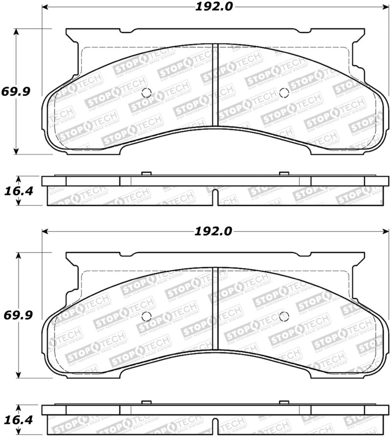 Stoptech 308.04500 | StopTech Street Brake Pads Ford E-250 Econoline, Front; 1986-1991