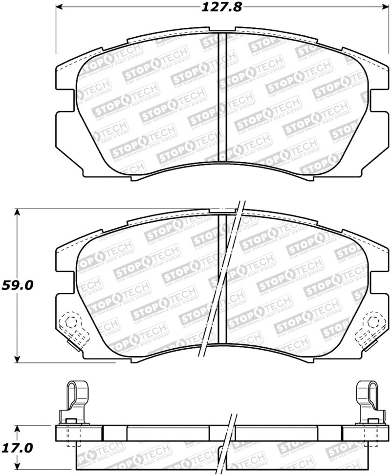 Stoptech 308.05630 | StopTech Street Brake Pads Subaru Legacy Outback, Front; 1996-1996