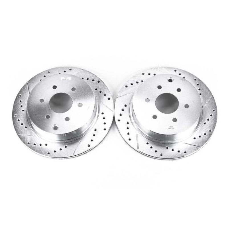 PowerStop jbr1125xpr | Power Stop 05-12 Nissan Pathfinder Rear Evolution Drilled & Slotted Rotors - Pair; 2005-2012