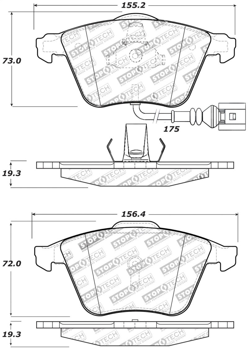 Stoptech 309.11110 | StopTech Sport Brake Pads Audi S3, Front; 2008-2012