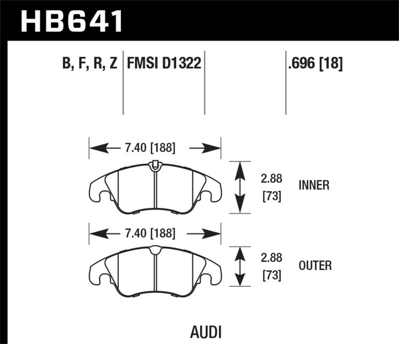 Hawk Performance HB641N.696 | Hawk 10-14 Audi A5 HP+ Street Front Brake Pads; 2010-2014