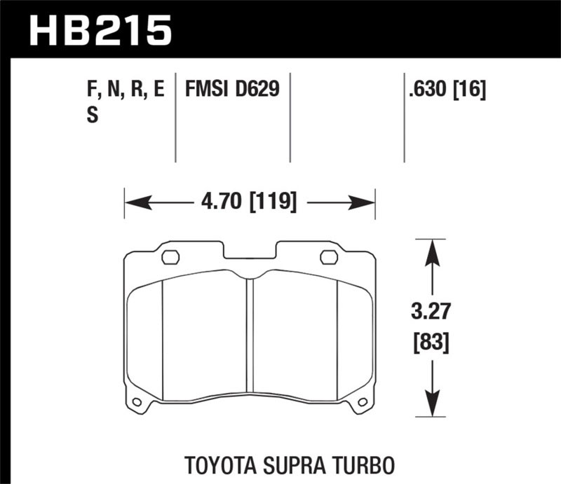 Hawk Performance hb215b.630 | Hawk 93-98 Toyota Supra TT HPS 5.0 Street Front Brake Pads; 1993-1998