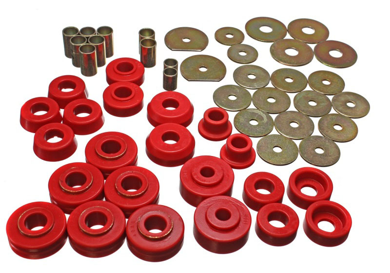 Energy Suspension 3.4138r | 65-70 Impala/Caprice Red Body Mount Set; 1965-1970