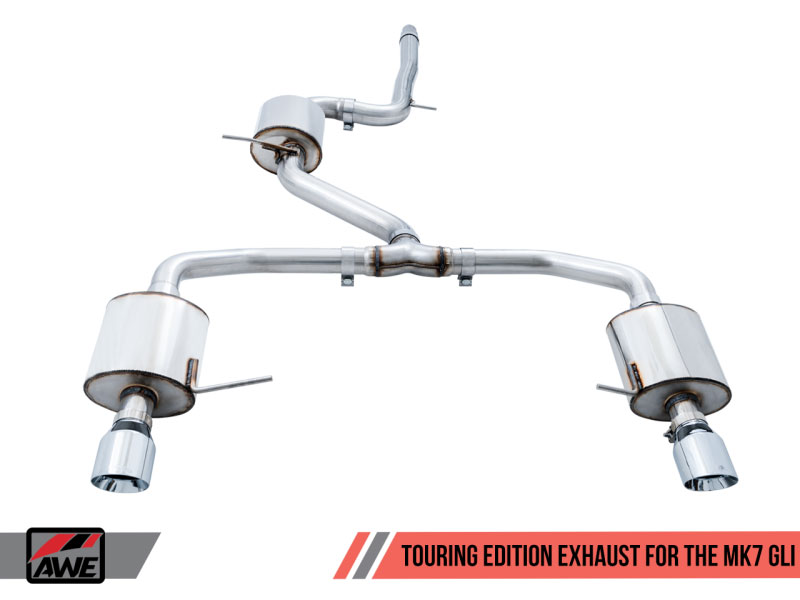 AWE Tuning 3015-22070 | 18-19 Volkswagen Jetta GLI Mk7 Touring Exhaust - Chrome Silver Tips (Fits High-Flow DP); 2018-2022