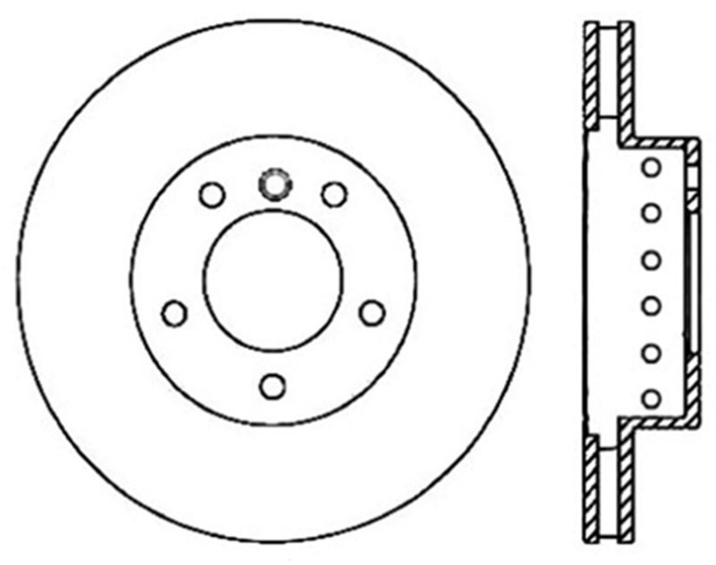 Stoptech 127.34071L | StopTech BMW 645Ci Sport Drilled/Slotted Rotor, Front Left; 2004-2005