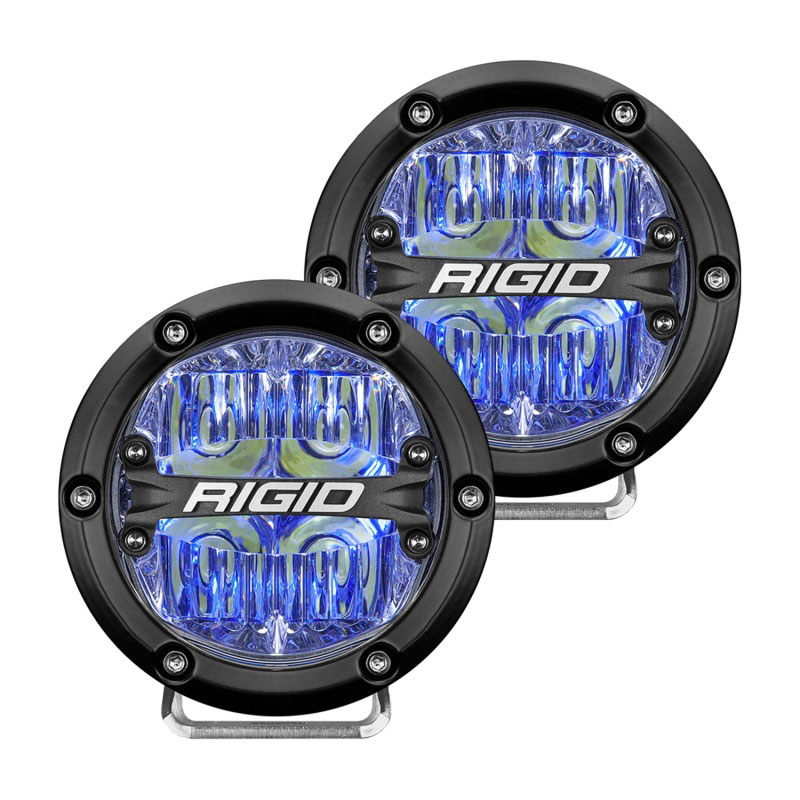 Rigid Industries 36119 | 360-Series 4in LED Off-Road Drive Beam - Blue Backlight (Pair)