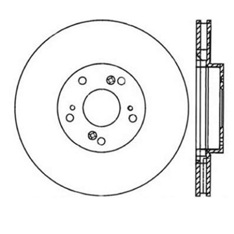 Stoptech 126.40057SR | StopTech Acura RSX Sport Slotted Brake Rotor, Front Right; 2002-2006