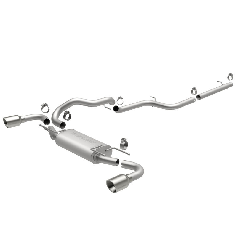 Magnaflow 15146 | MagnaFlow 10-12 Mazda 3 L4 2.5L Hatchback Split Rear Exit Stainless Cat Back Performance Exhaust; 2010-2012