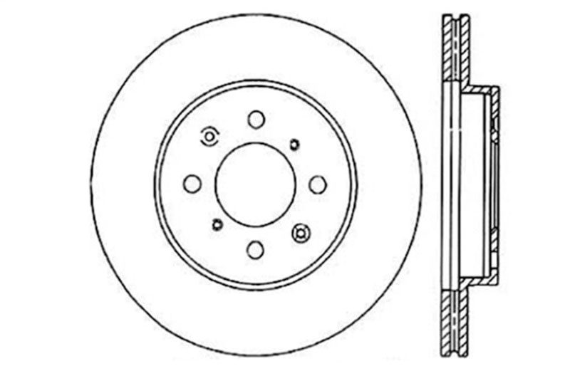 Stoptech 128.40021L | StopTech Honda Civic Sport Cryo Cross Drilled Rotor, Front Left; 1990-2005