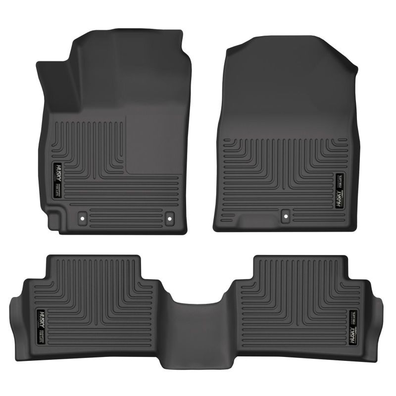 Husky Liners 95581 | 18-22 Hyundai Kona WeatherBeater Front & 2nd Seat Floor Liners - Black; 2018-2022