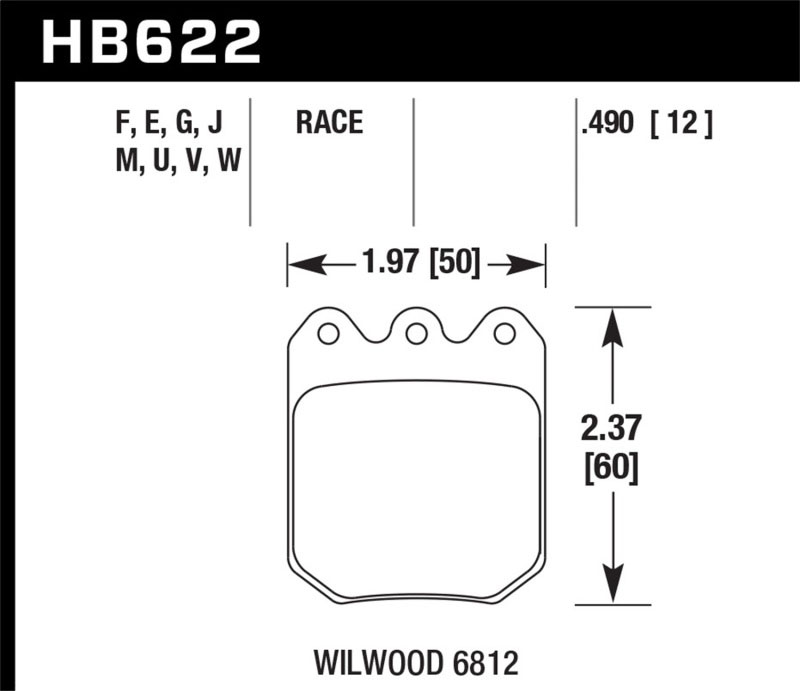 Hawk Performance hb622u.490 | Hawk Wilwood DLS 6812 DTC-70 Brake Pads