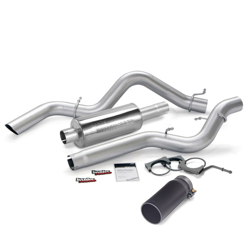 Banks Power 48939-b | 06-07 Chevy 6.6L CCSB Monster Exhaust System - SS Single Exhaust w/ Black Tip; 2006-2007