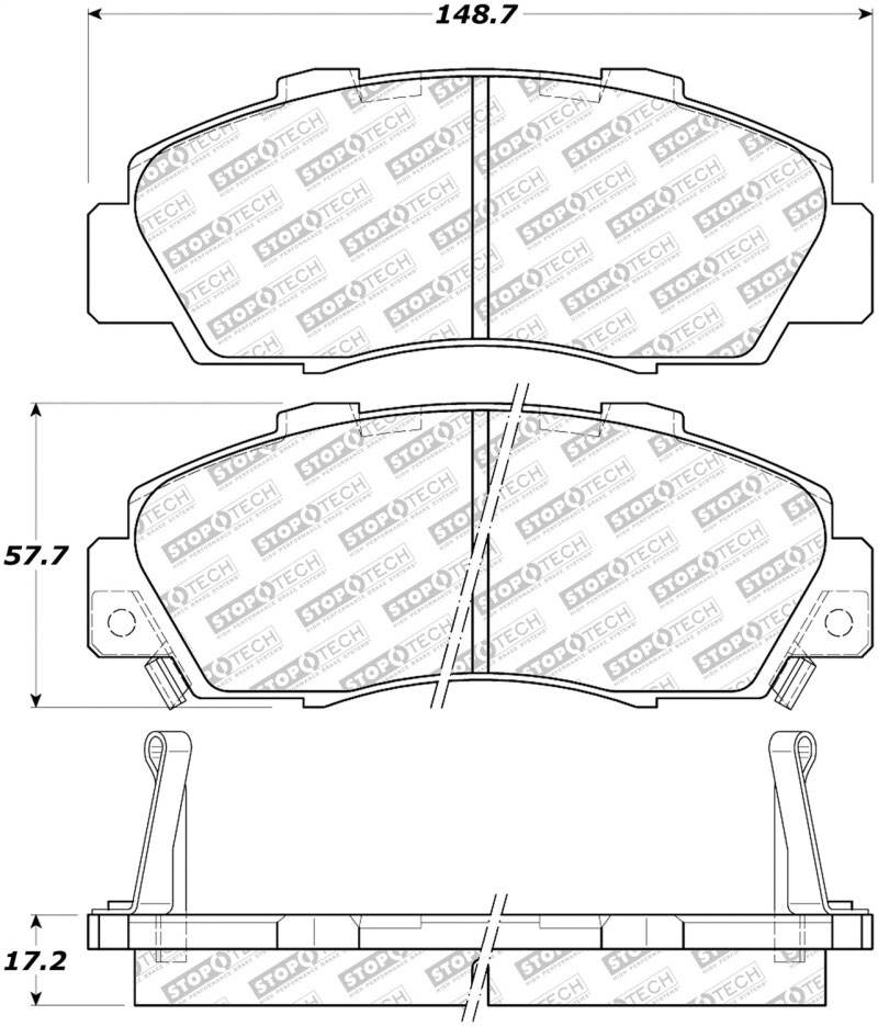 Stoptech 305.05030 | StopTech Street Select Brake Pads Acura TL, Front; 1995-1998