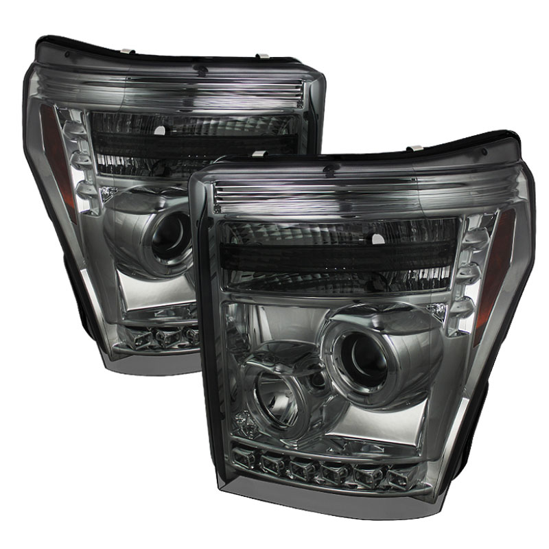 SPYDER 5070289 | Spyder Ford F-250/F-350/F450 Super Duty Projector Headlights - LED Halo - DRL - Smoke - (PRO-YD-FS11-HL-SM); 2011-2016