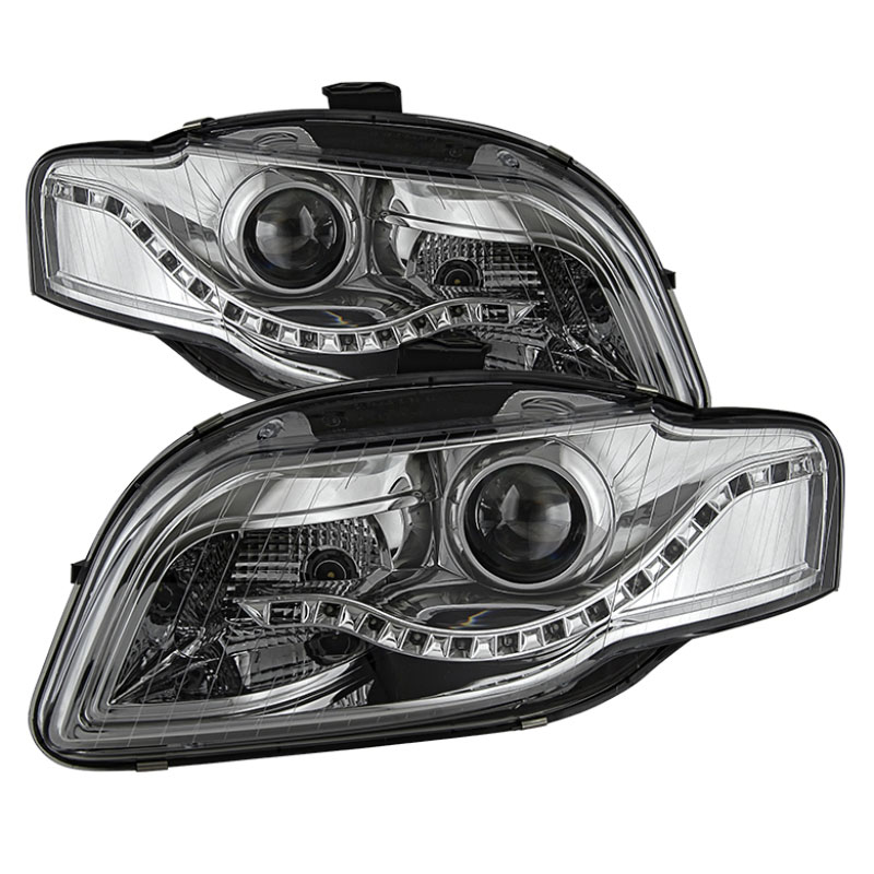 SPYDER 9036088 | xTune Audi A4 06-08 Projector Headlights - Halogen Model Only - DRL LED - Chrome PRO-JH-AA406-DRL-C; 2006-2008