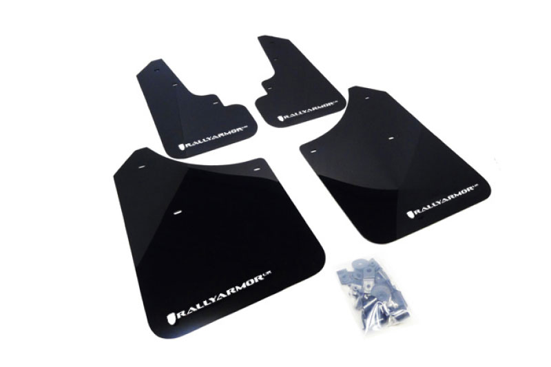 Rally Armor mf5-ur-blk/wh | 2003-2008 Subaru Forester UR Black Mud Flap w/ White Logo; 2003-2008