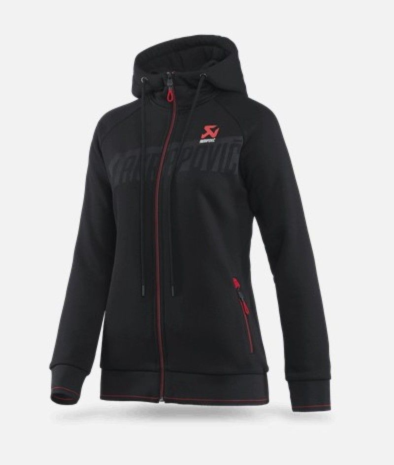 Akrapovic 802064 | Womens Corpo Zip Hoodie Black - Large