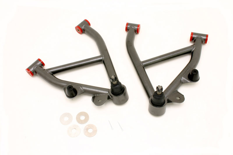 BMR Suspension AA007H | BMR Tubular A-arms for adj coil overs Camaro V8 Black Hammertone; 1982-1992