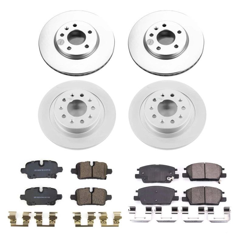 PowerStop crk8685 | Power Stop 2020 Chevrolet Malibu Front & Rear Z17 Coated Brake Kit; 2020-2020