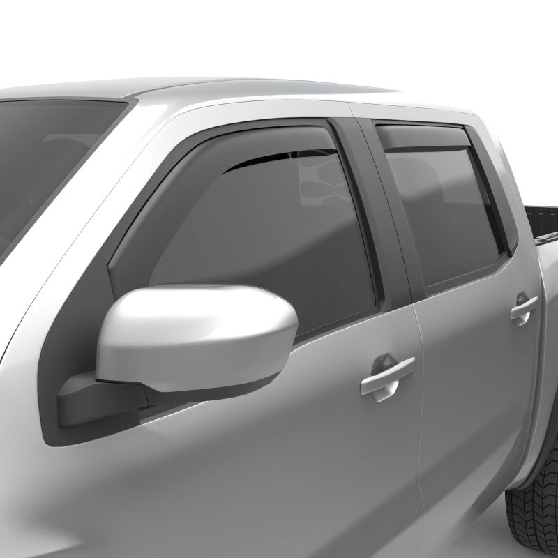 EGR 576045 | 2022+ Nissan Frontier In Channel Window Visors Front/Rear Set Matte Black Crew Cab