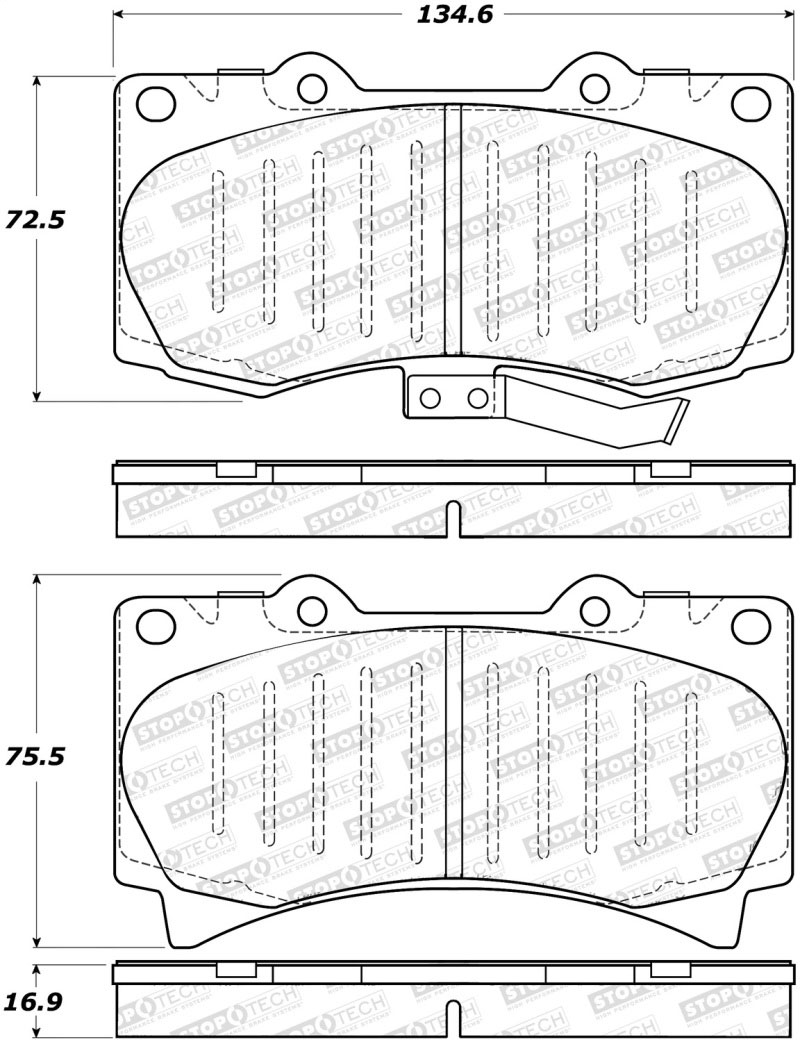 Stoptech 308.11190 | StopTech Street Brake Pads Hummer H3, Front; 2006-2010