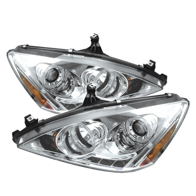 SPYDER 5010643 | Spyder Honda Accord Halo LED ( Replaceable LEDs ) Projector Headlights - Chrome - (PRO-YD-HA03-AM-C); 2003-2007