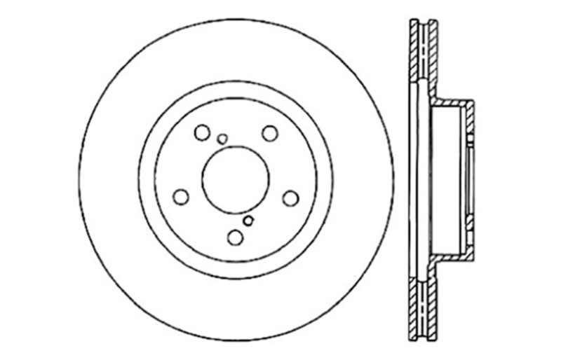 Stoptech 128.47021R | StopTech Subaru Outback Sport Cross Drilled Brake Rotor, Front Right; 2005-2014