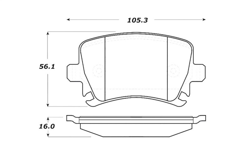 Stoptech 308.11080 | StopTech Street Brake Pads Audi TT Quattro Base, Rear; 2009-2011