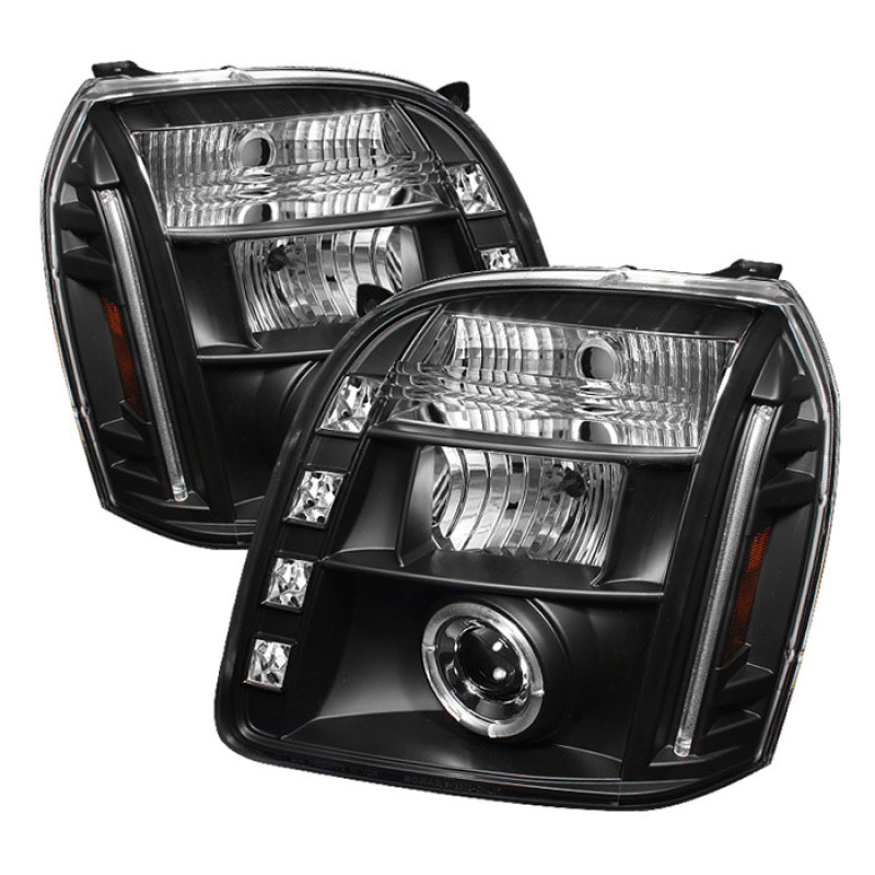 SPYDER 5029331 | Spyder GMC Yukon Halo LED ( Replaceable LEDs ) Projector Headlights - Black - (PRO-YD-GY07-HL-BK); 2007-2013