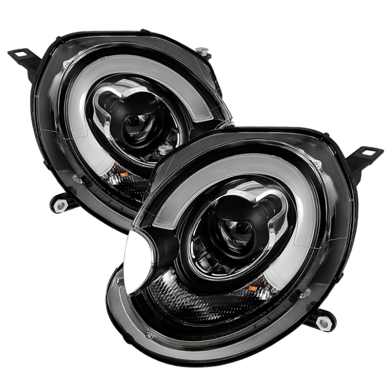 SPYDER 5080608 | Spyder Mini Cooper Projector Headlights - Halogen Model Only - DRL - Black - (PRO-YD-MC07-DRL-BK); 2007-2012