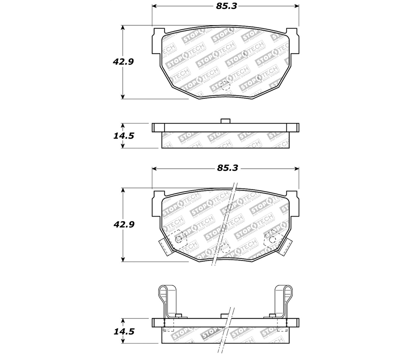 Stoptech 309.02720 | StopTech Sport Brake Pads Nissan 280ZX, Rear; 1982-1983