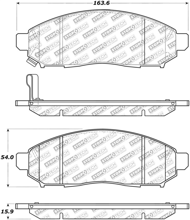 Stoptech 305.10940 | StopTech Street Select Brake Pads Nissan Leaf, Front; 2011-2012