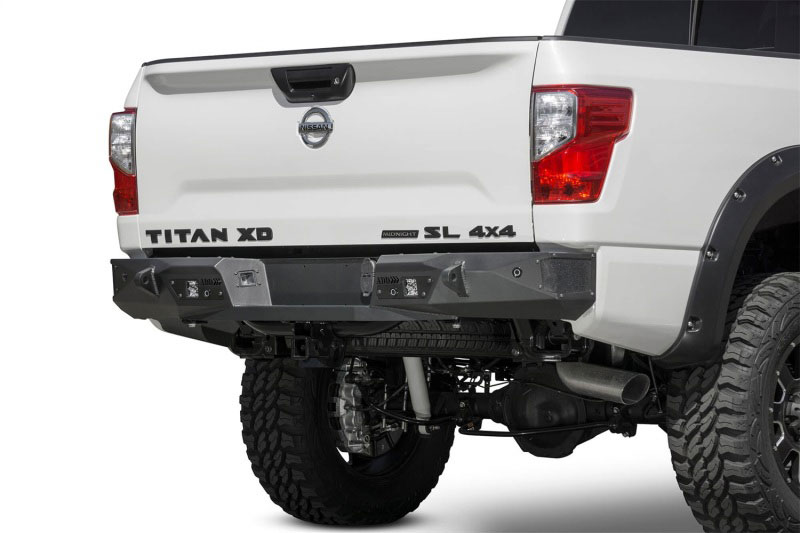 Addictive Desert Designs R911231280103 | Nissan Titan XD Stealth Fighter Rear Bumper w/ Backup Sensor Cutout; 2016-2018