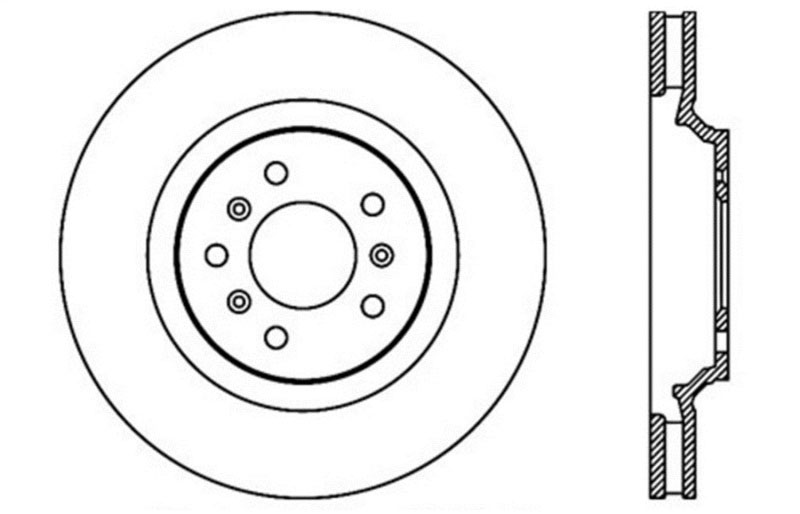 Stoptech 127.62099L | StopTech Cadillac DTS Sport Drilled/Slotted Rotor, Front Left; 2006-2011