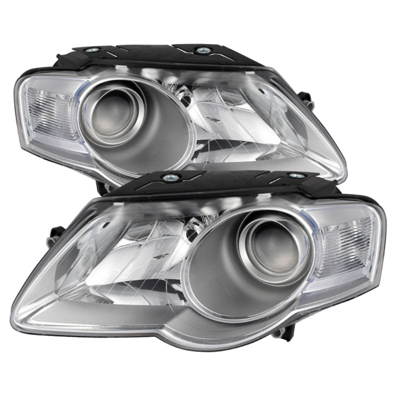 SPYDER 9025570 | Xtune Volkswagen Passat 06-10 (Halogen Only) Projector Headlights Chrome HD-JH-VWPAT06-C; 2006-2010