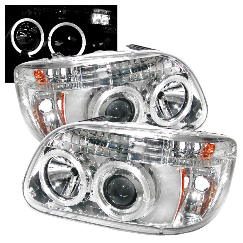 SPYDER 5010148 | Spyder Ford Explorer 1PC ( Non Sport and Sport Trac Model ) Halo Projector Headlights - Chrome - (PRO-YD-FEXP95-HL-1PC-C); 1995-2001