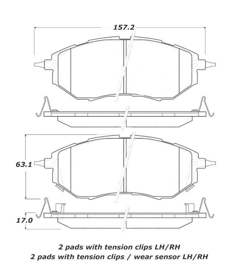 Stoptech 308.10780 | StopTech Street Brake Pads Subaru Legacy 3.6R, Front; 2010-2013