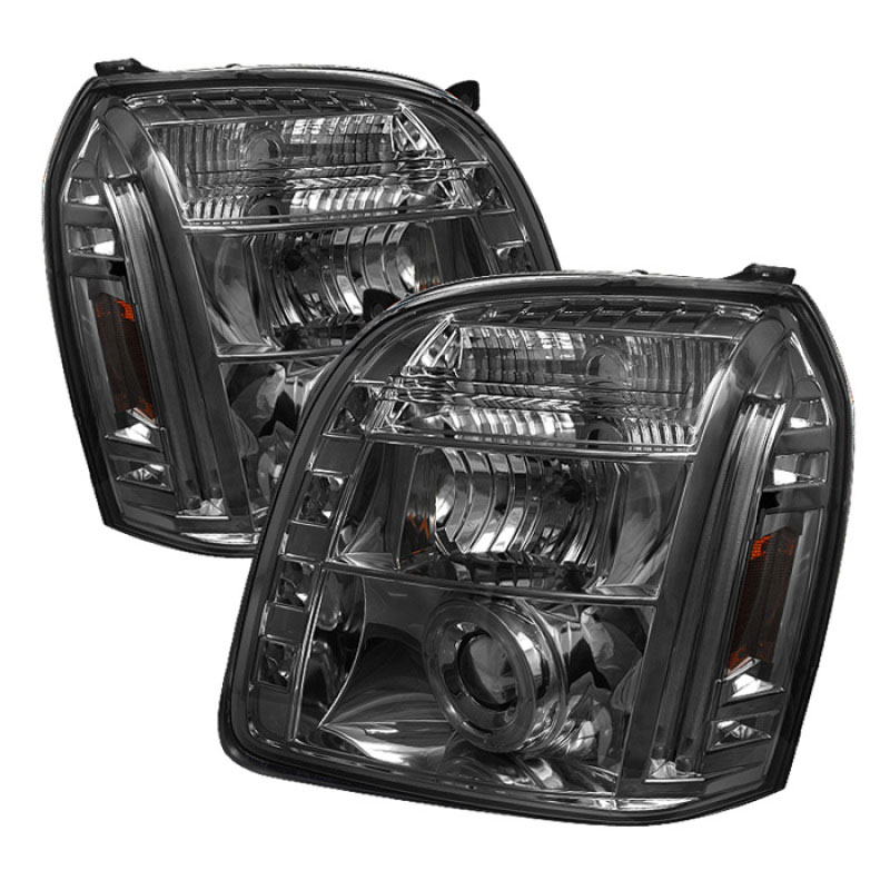 SPYDER 5029348 | Spyder GMC Yukon XL Halo LED ( Replaceable LEDs ) Projector Headlights - Smoke - (PRO-YD-GY07-HL-SM); 2007-2012