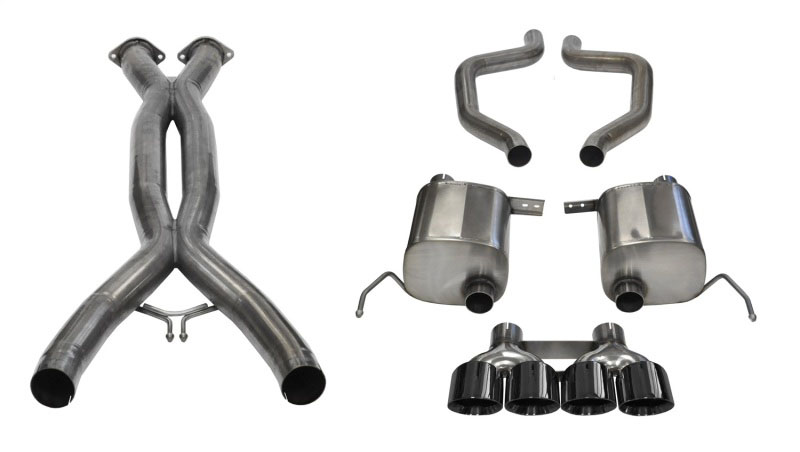 CORSA Performance 14766CBBLK | Corsa 15-19 Chevy Corvette Z06 3in Cat Back Exhaust, Black Pro-Series Quad 4.5in Tip (Xtreme); 2015-2019