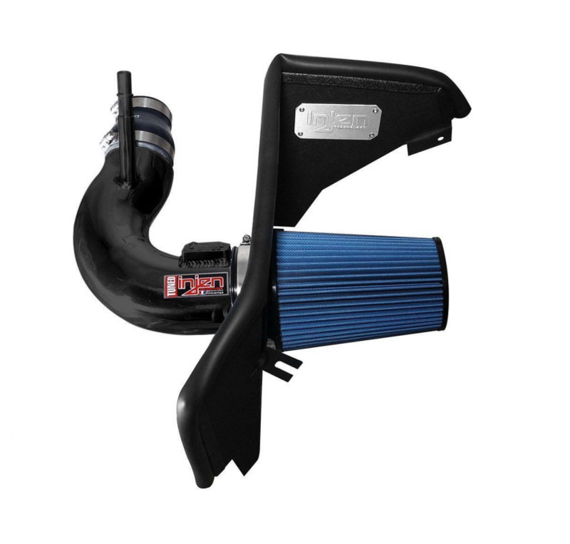 Injen PF7017WB | Cold Air Intake Chevy Camaro 2.0L Turbo - Tuned Cold Air Intake w/ MR Technology, Air Horns, Heatshield, SuperNano Web Dry Filter, Wrinkle Black; 2016-2024