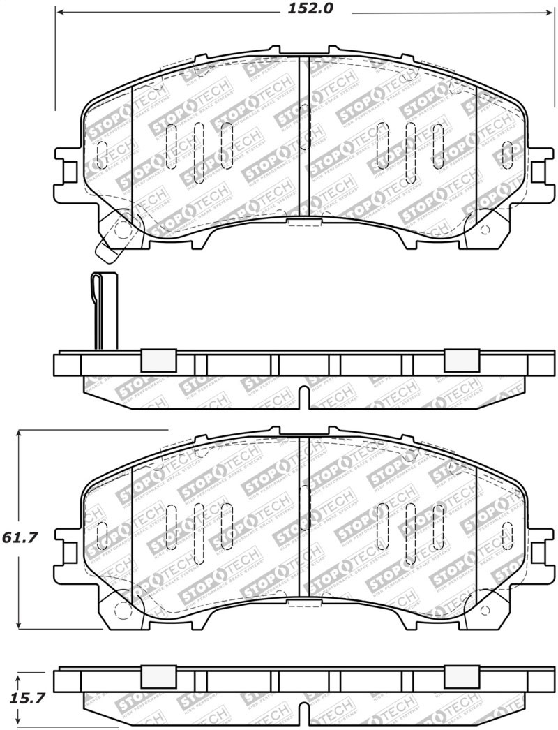 Stoptech 305.17360 | StopTech Street Select Brake Pads Infiniti Q60 Base, Front; 2017-2017