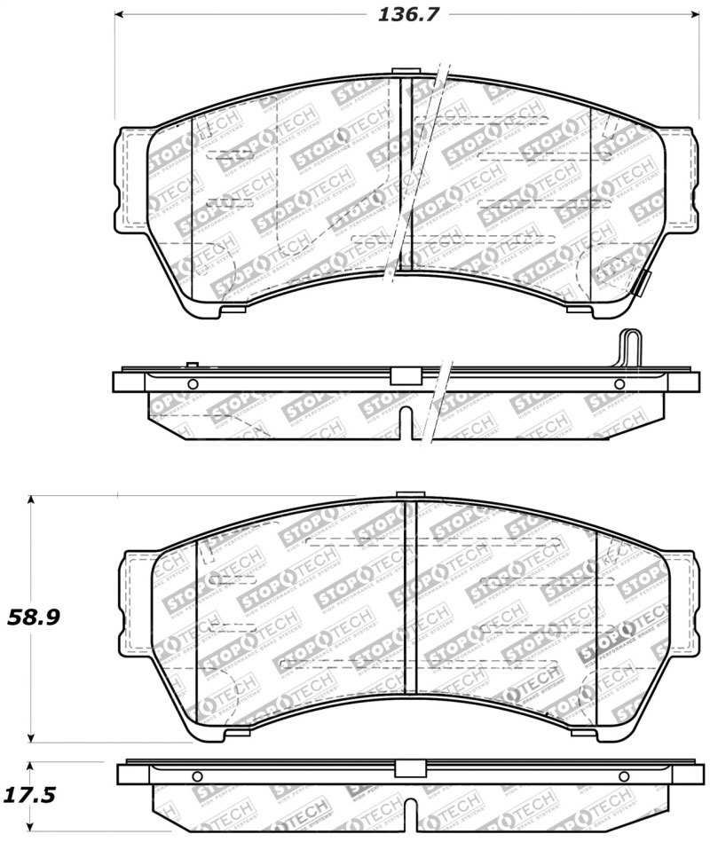 Stoptech 309.11640 | StopTech Sport Brake Pads Mazda 6, Front; 2008-2013