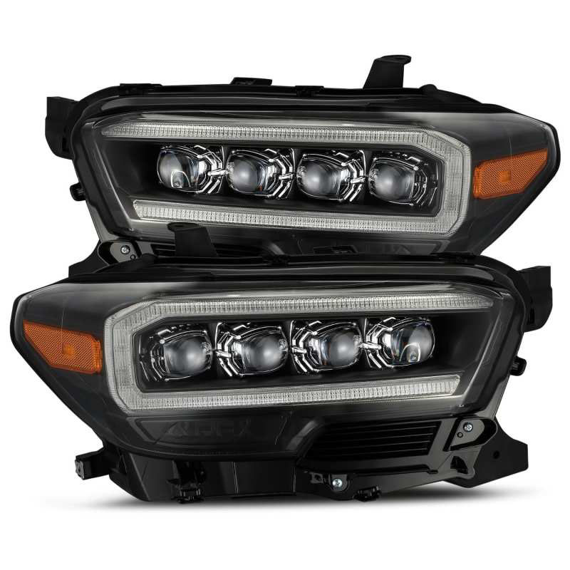 AlphaRex 880707 | Toyota Tacoma NOVA LED Projector Headlights Plank Style Black w/Activation Light; 2016-2020