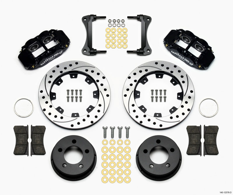 Wilwood 140-12576-d | Narrow Superlite 4R Front Kit 12.19in Drilled 87-89 Jeep YJ; 1987-1989