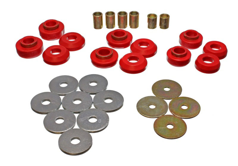 Energy Suspension 3.4129r | 75-79 Chevrolet Nova / Chevy II Red Body Mount Set; 1975-1979