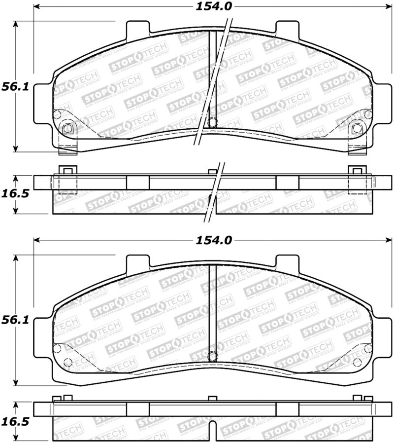 Stoptech 308.06520 | StopTech Street Brake Pads Mazda B3000, Front; 1995-2002