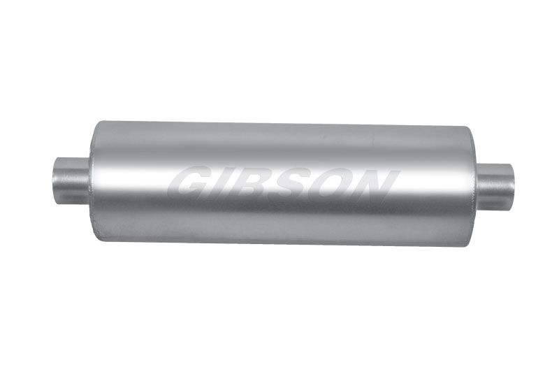 Gibson 420887 | SFT Superflow Center/Center Round Muffler - 8x24in/3in Inlet/3in Outlet - Stainless