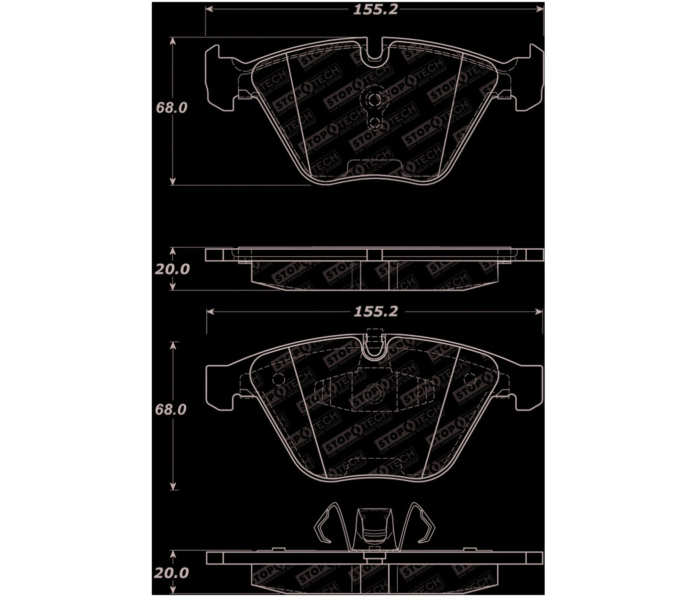 Stoptech 305.12600 | StopTech Street Select Brake Pads BMW X1 sDrive 18d, Front; 2010-2014