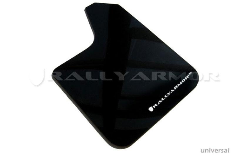 Rally Armor mf12-ur-blk/wh | Universal fitment (no hardware) UR Black Mud Flap w/ White Logo